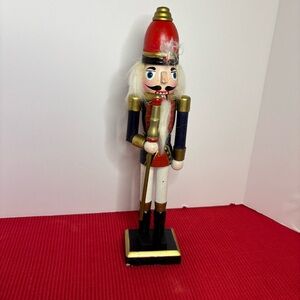 Red and Gold Wooden Nutcracker Figurine